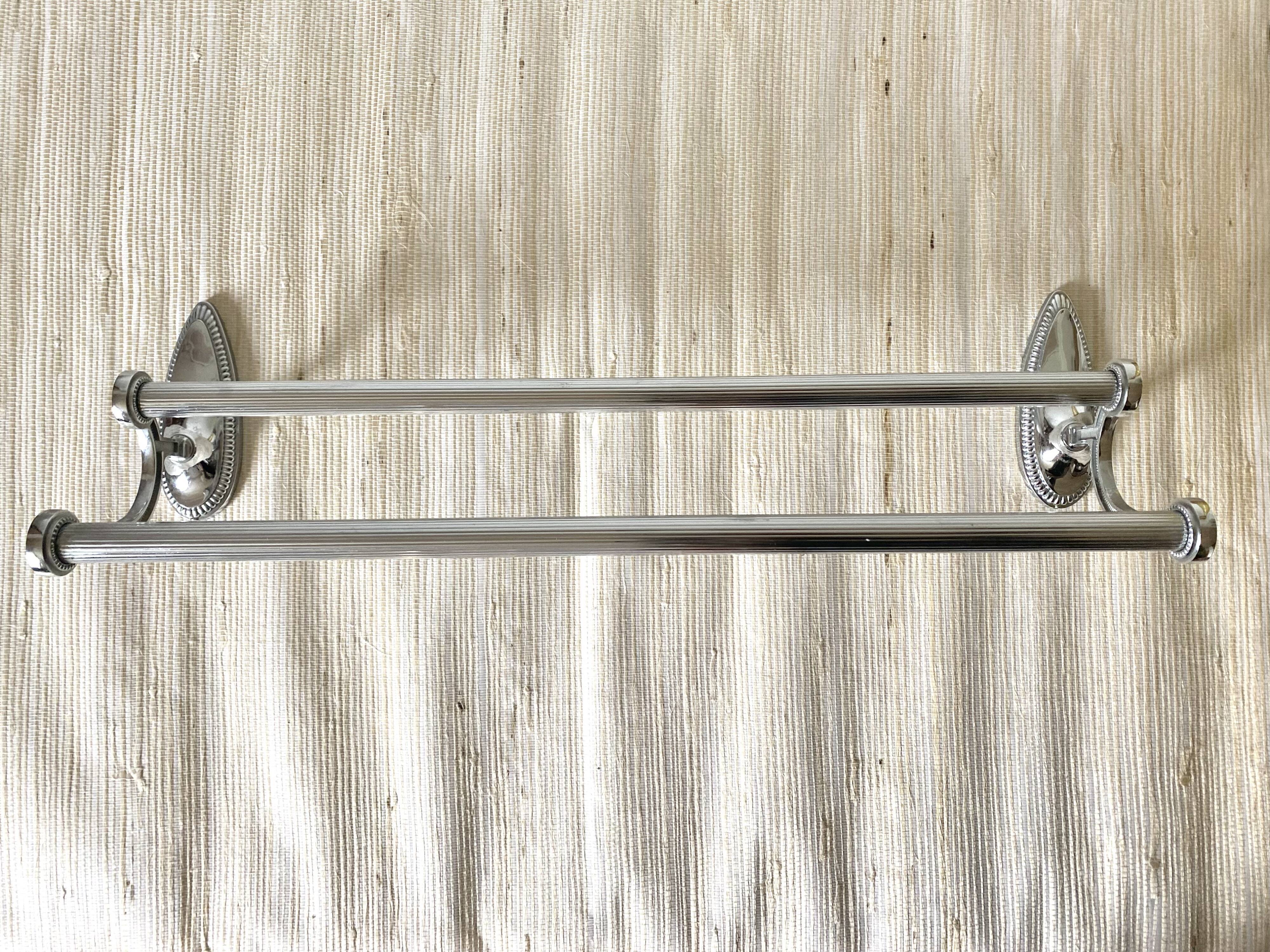 Retro bathroom towel rack