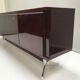 Belgian modernist long mahogany sideboard 1970s