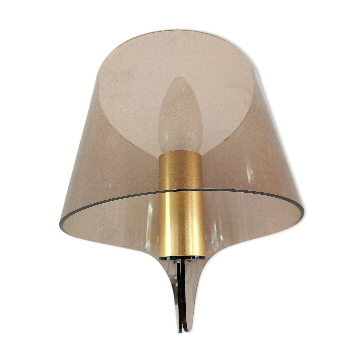 Wall lamp plexi and brass design 60s - 70s