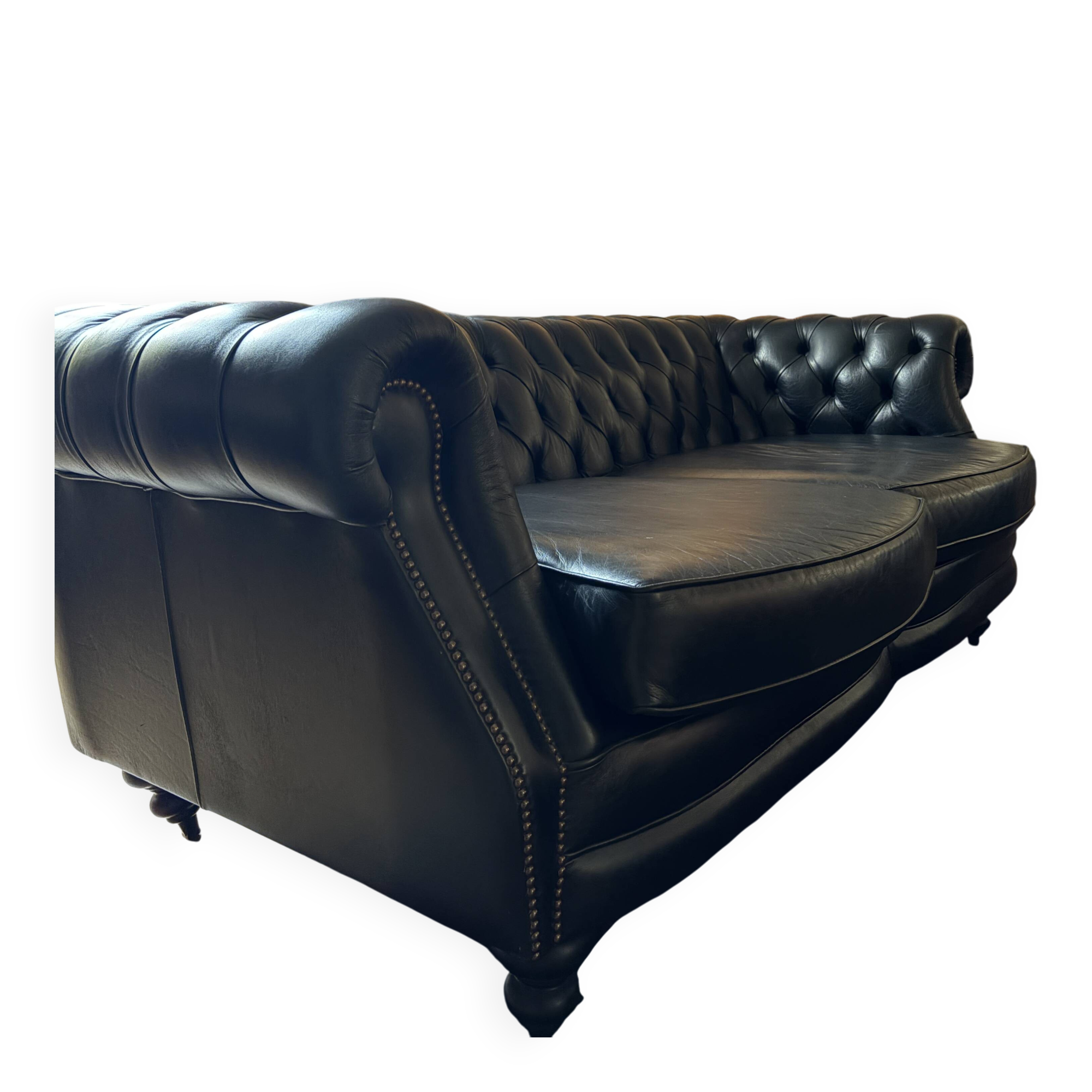 Chesterfield sofa Sebastian - Fleming & Howland - black leather
