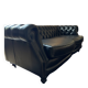 Chesterfield sofa Sebastian - Fleming & Howland - black leather