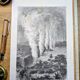 Victoria Falls, Africa. Printed illustration from 1866.