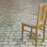 Chair in wood and striped canvas