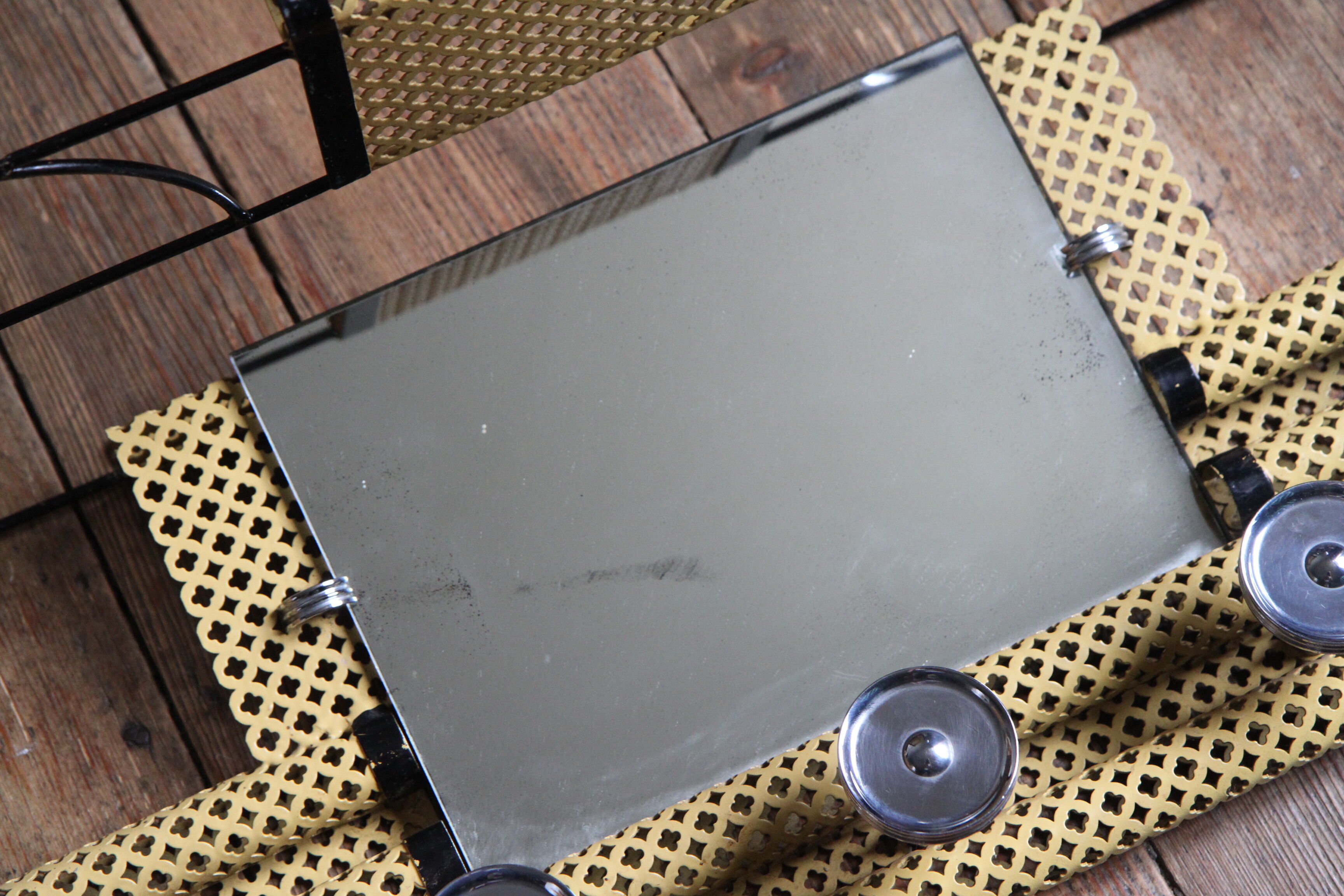 1950s perforated metal coat holder