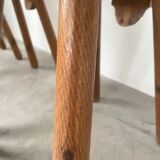 Set of 4 Savoyard pine chairs from the 60s