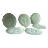 White porcelain oyster plates