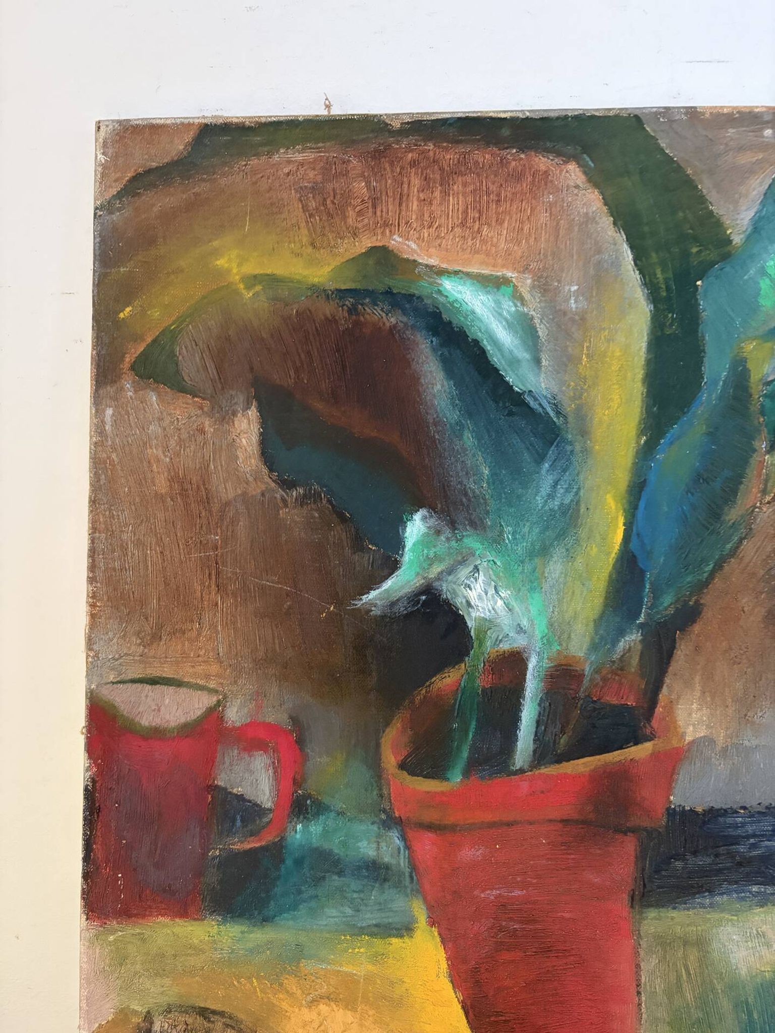 La table de rempotage, nature morte, huile sur toile