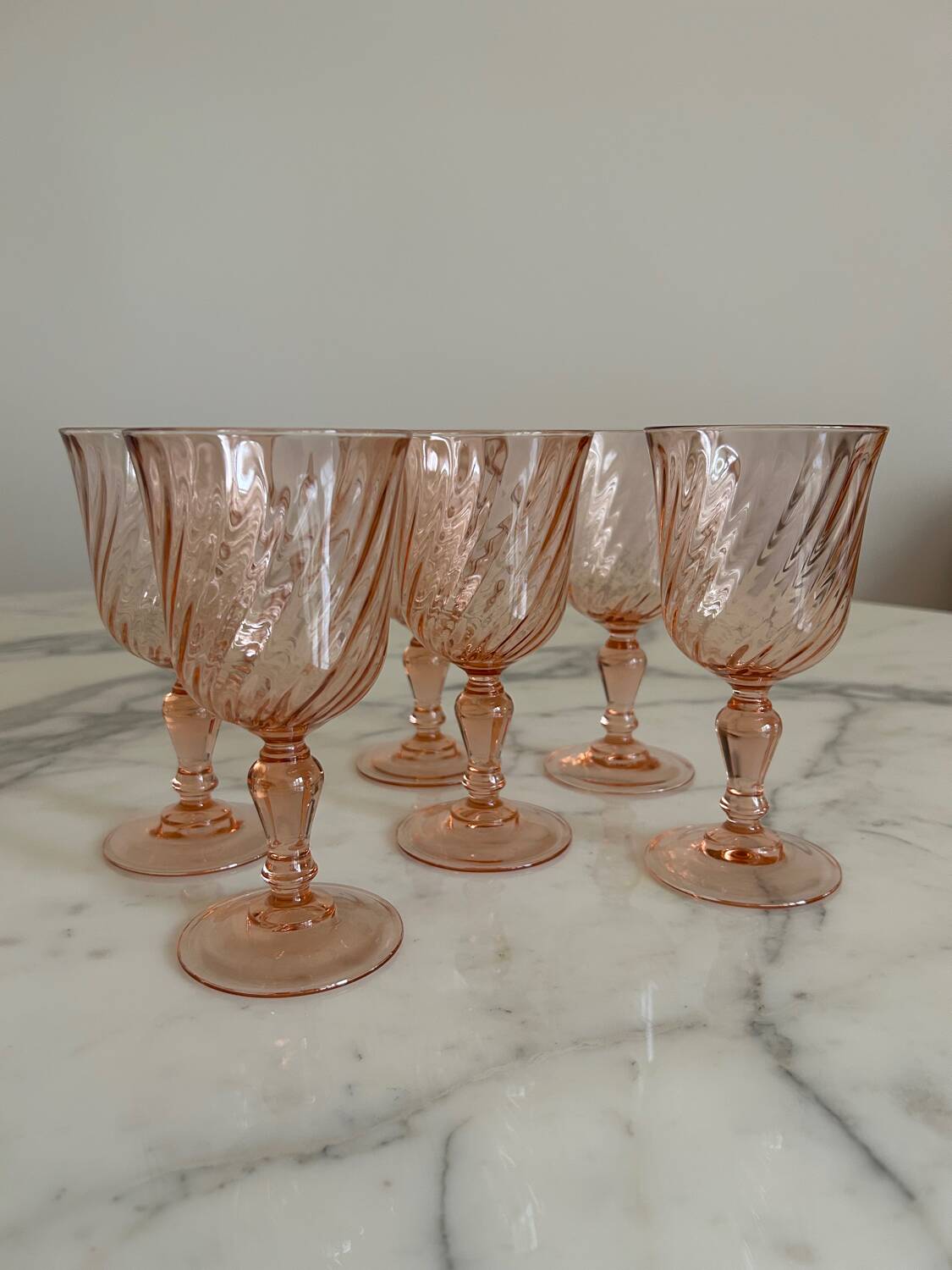 Set of 6 Rosaline Luminarc water glasses
