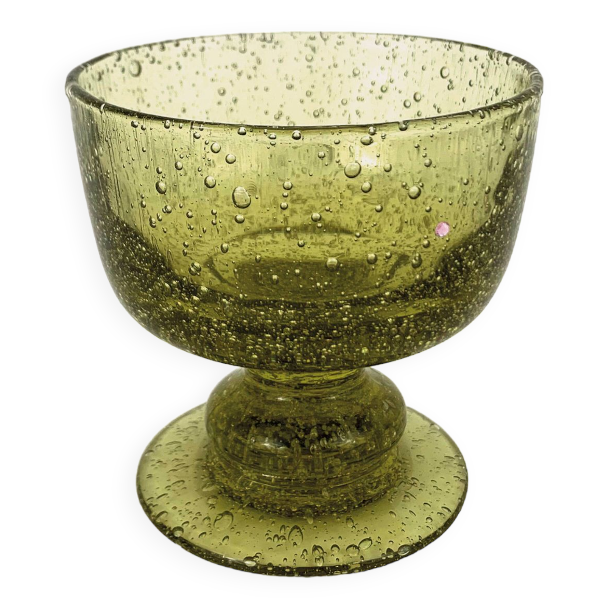 Cup, glass or tealight holder in green blown glass