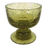 Cup, glass or tealight holder in green blown glass
