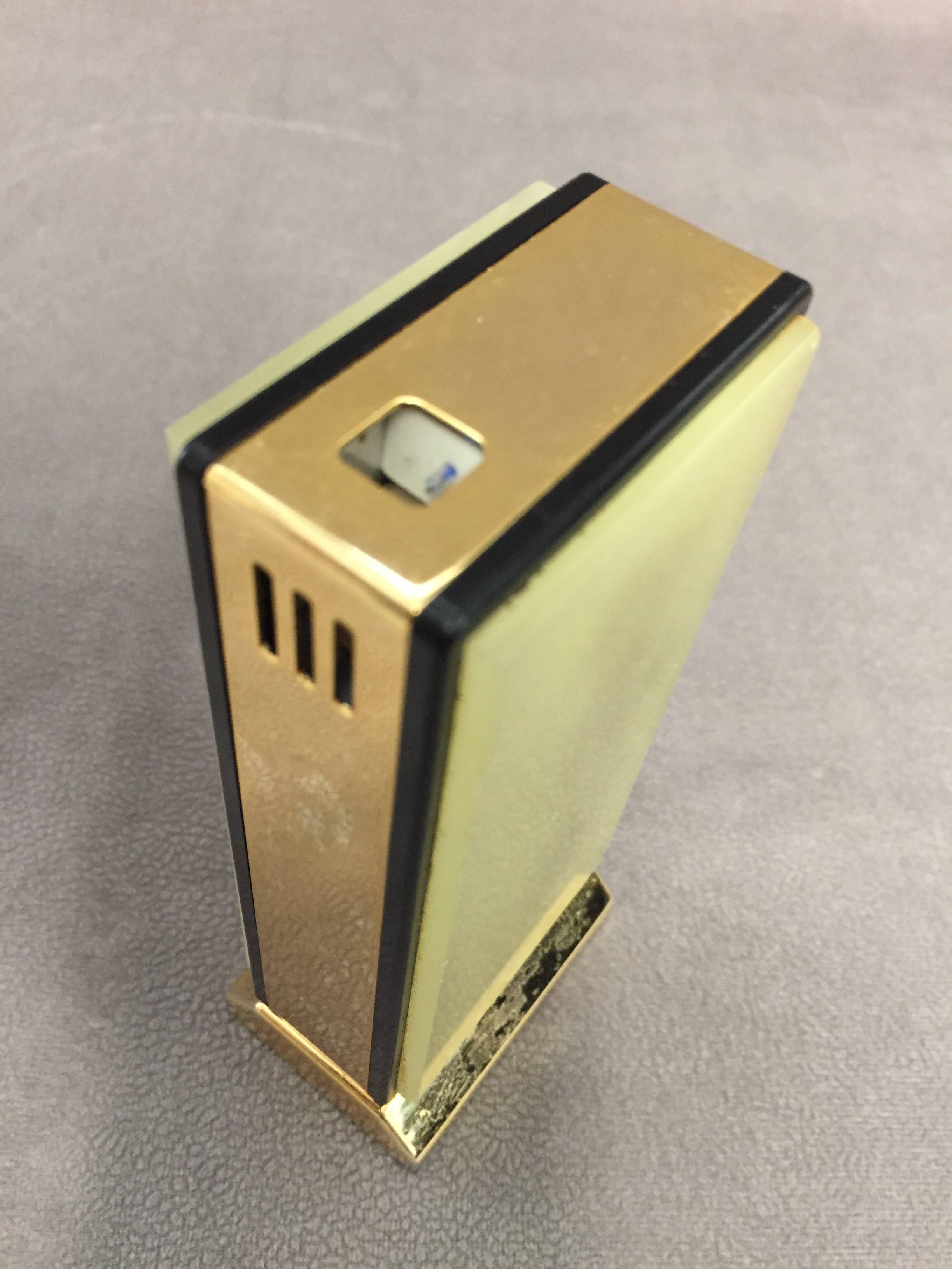 Collector table lighter sarome vintage electric gold metal & alabaster n°2