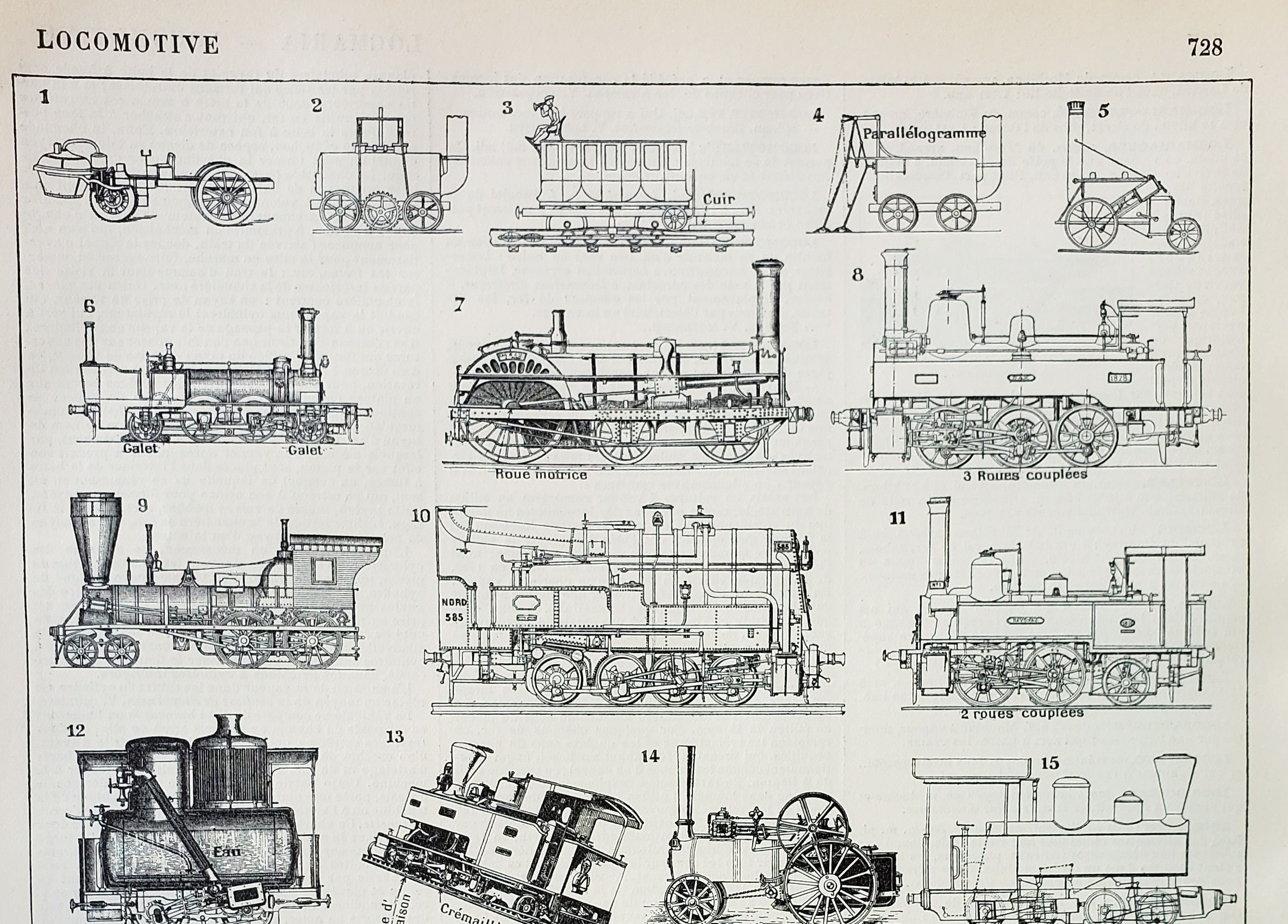 Gravure • Locomotive ancienne, train, wagon • Affiche originale et ...