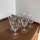 Set of 8 mismatched Arques crystal glasses