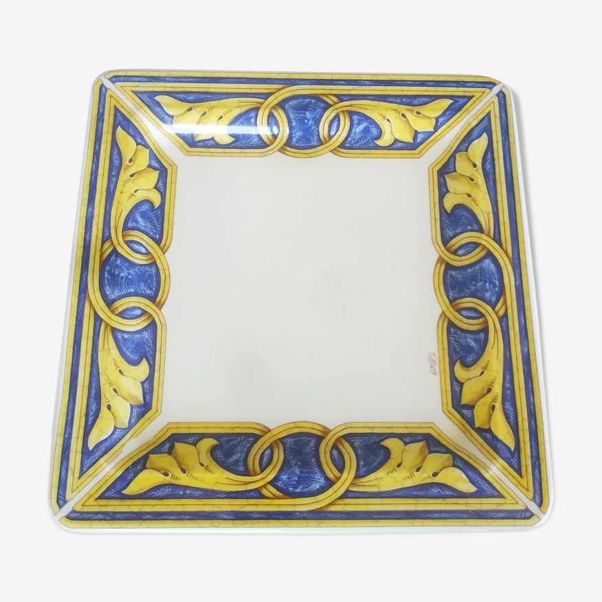 Assiette carrée céramique italienne "Tiffany" | Selency