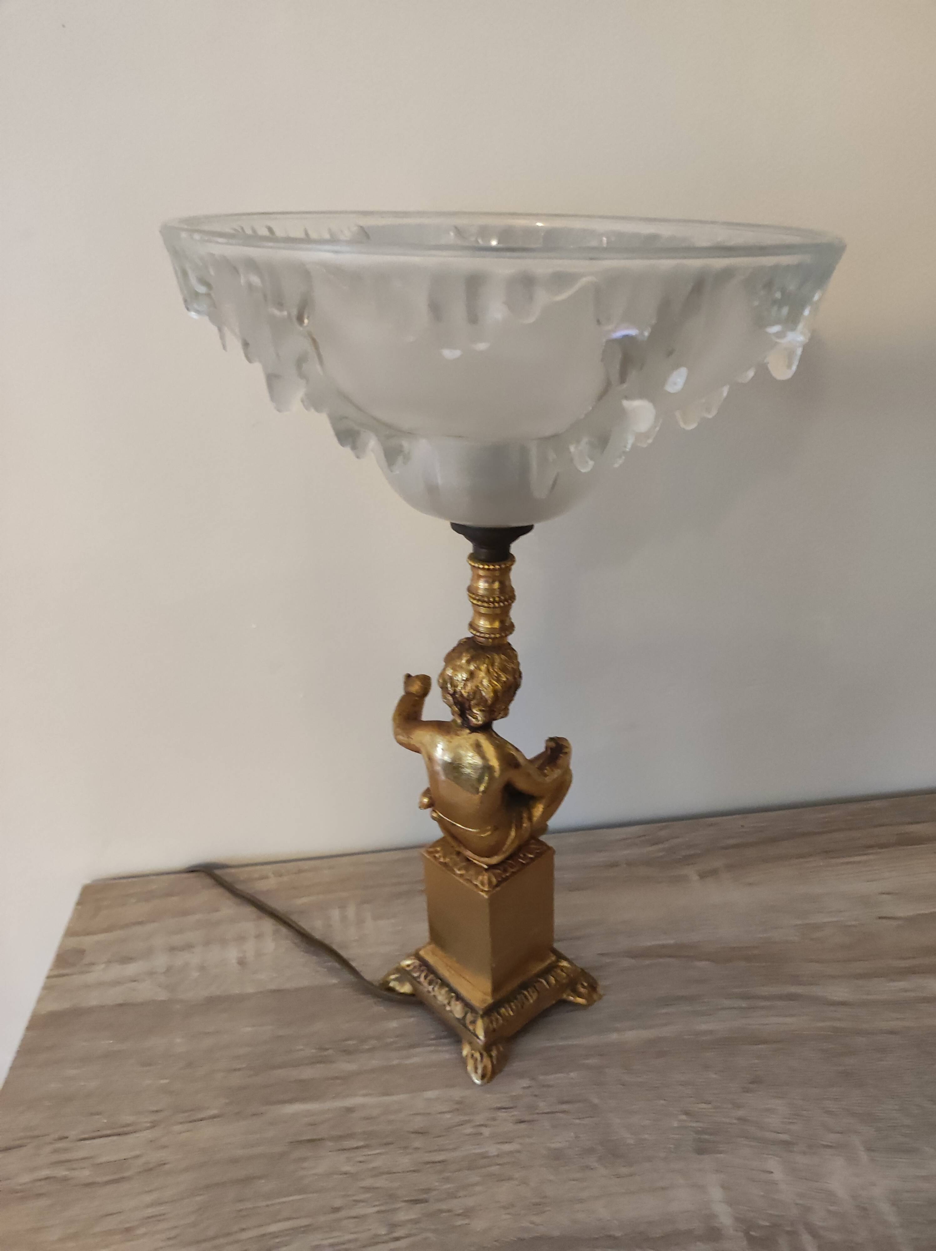 Lamp Ezan foot bronze angel cherub