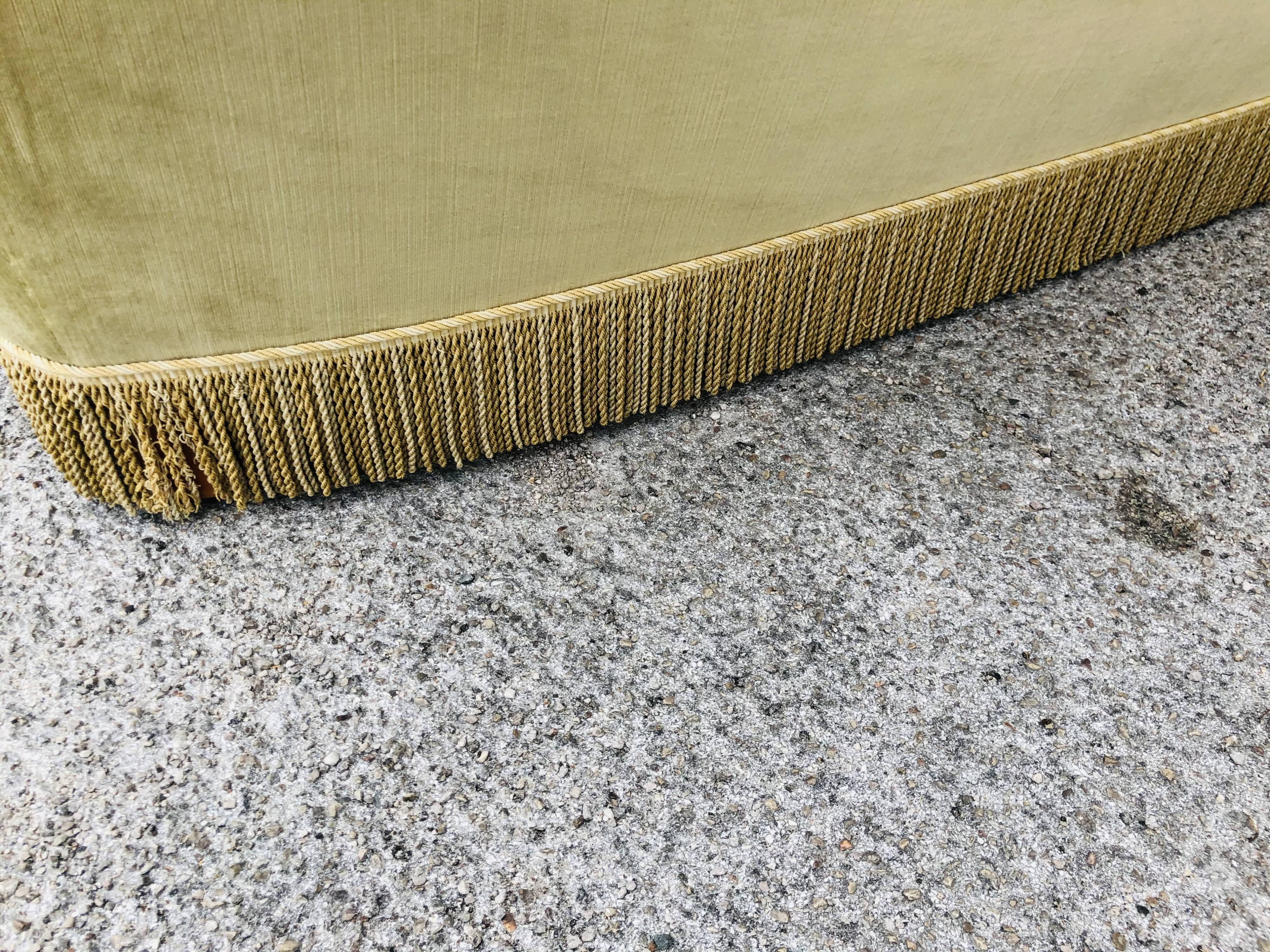 Vintage sofa in golden beige velvet