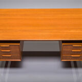 Model 75 Teak Desk by Gunni Omann for Omann Jun Furniture Factory, 1960s