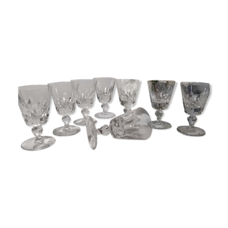 8 Verres cristal St Louis modèle jersey