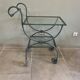 Patinated green-grey wrought iron dessert table