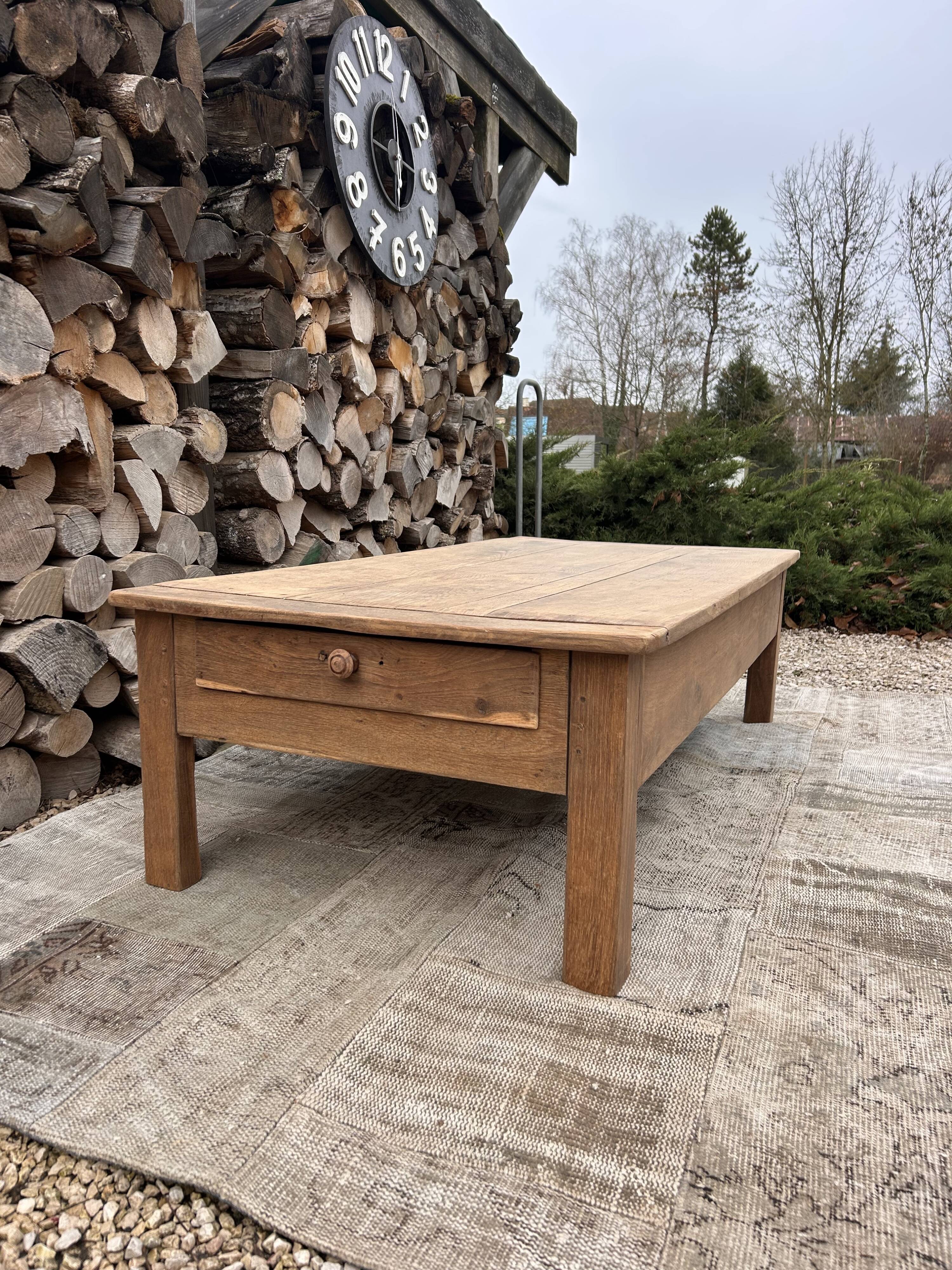 Table basse de ferme chêne massif