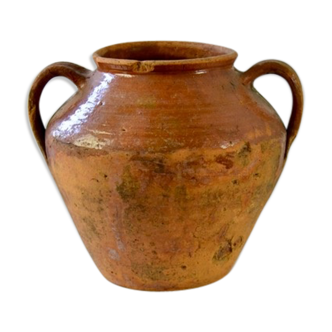 Fat pot béarnais XIX earthen glazed