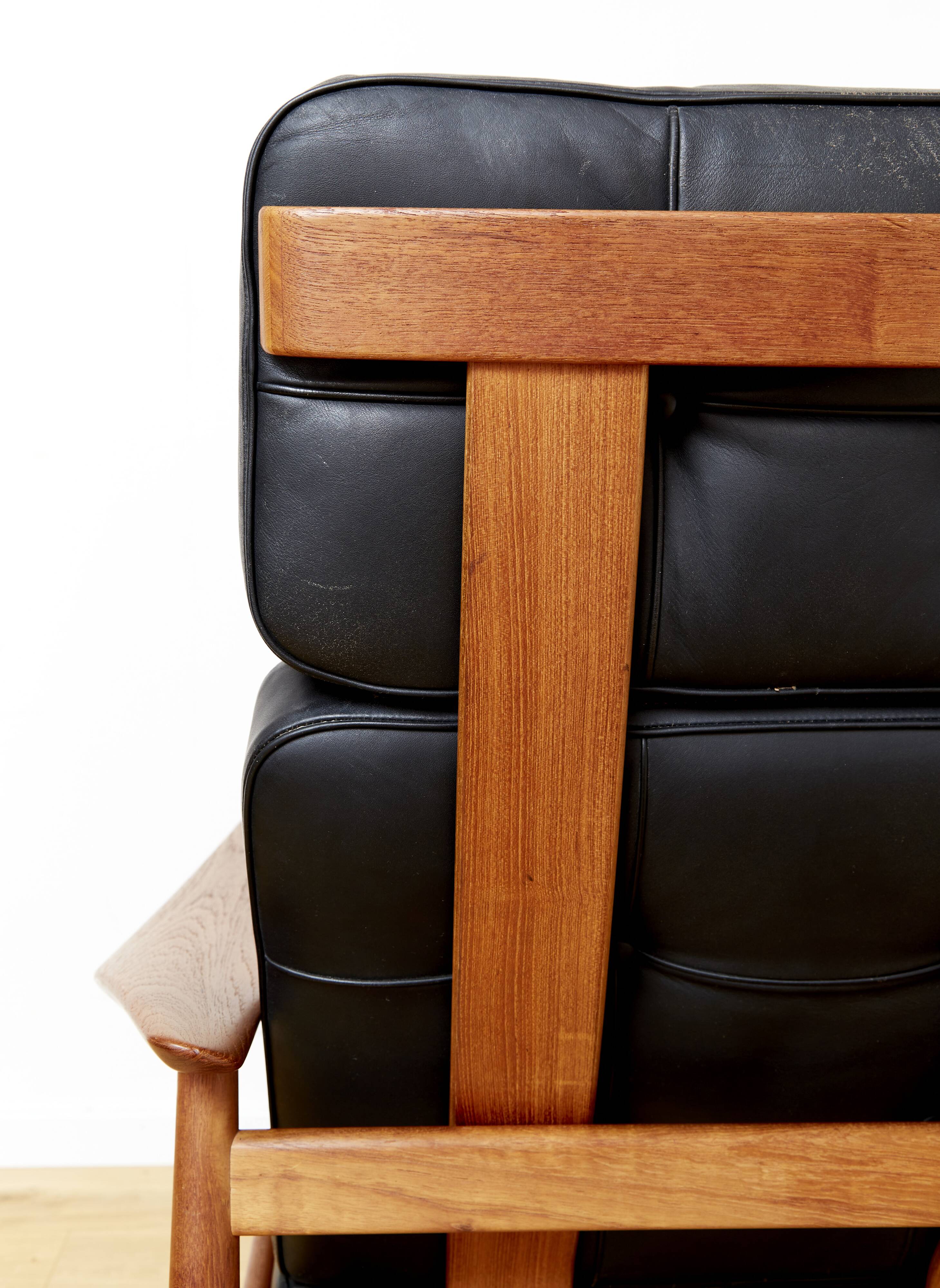 Arne Vodder Lounge Chair & Ottomane FD 164 for France & Søn