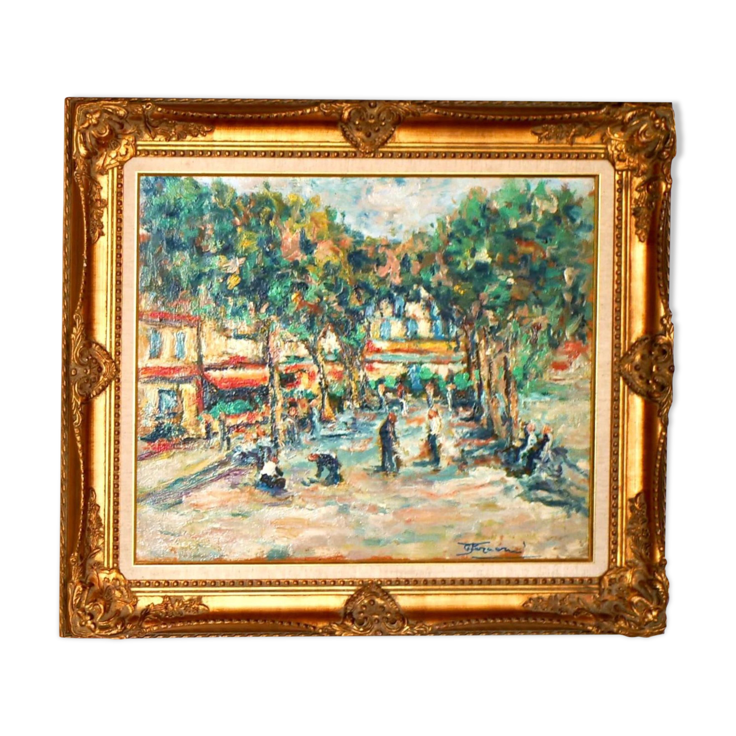 Le Lavandou, oil on panel signed Faraoni