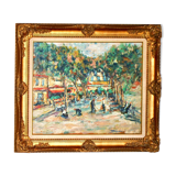Le Lavandou, oil on panel signed Faraoni