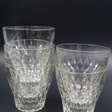 Set of 7 vintage Vereco glasses with diamond tips - around 1960