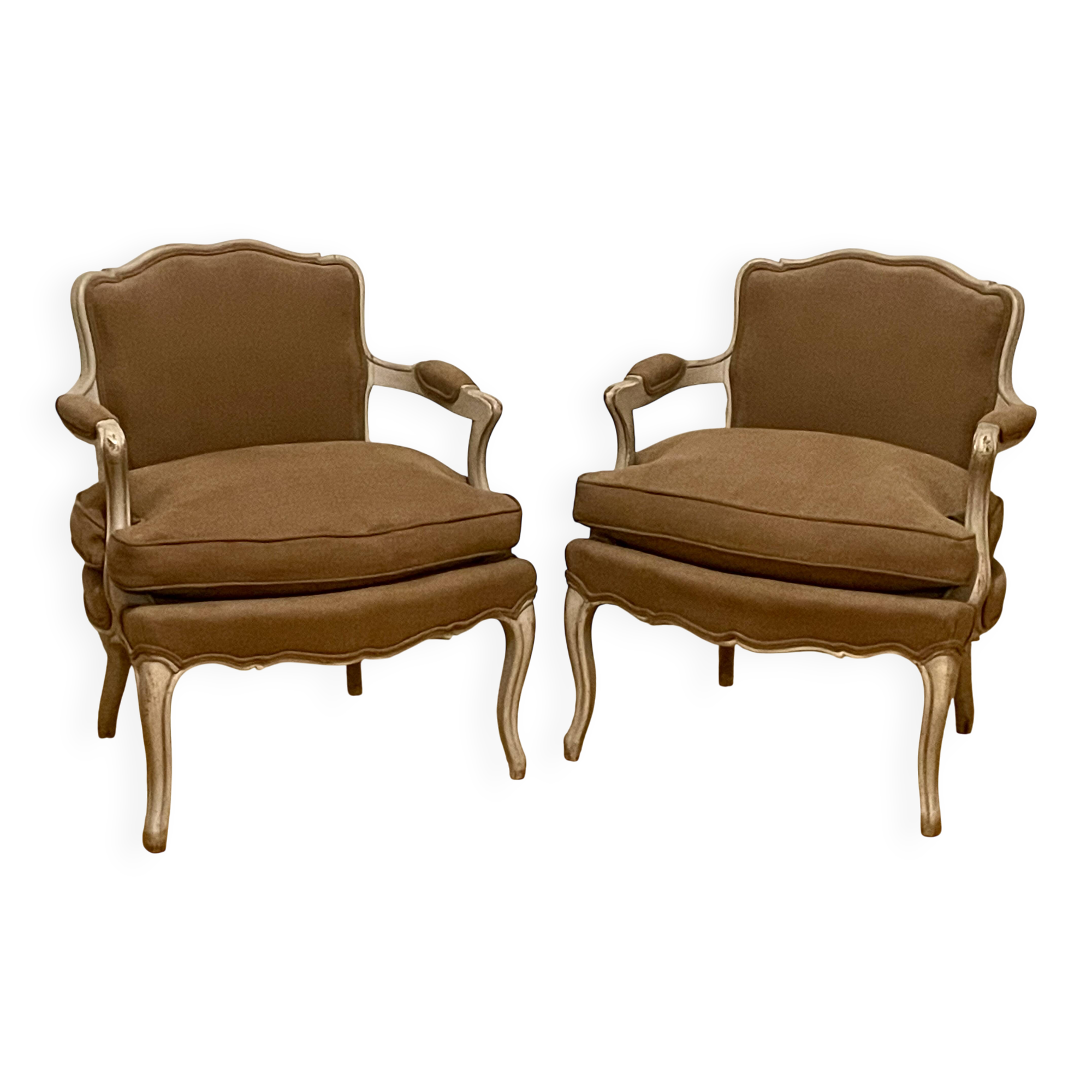 Paire de fauteuils de style Louis XV