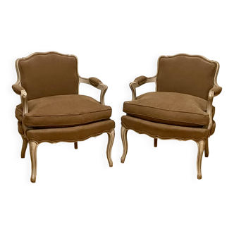 Pair of Louis XV style armchairs