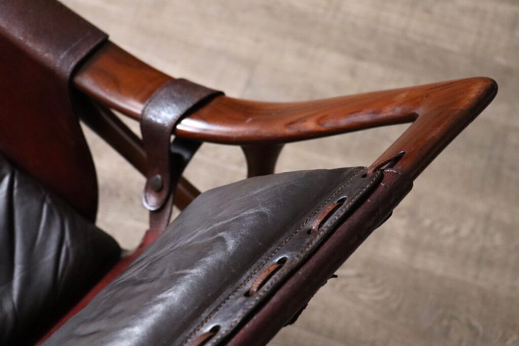 Liceu de Artes e Oficios rocking chair with ottoman, Brazil 1960s