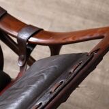 Liceu de Artes e Oficios rocking chair with ottoman, Brazil 1960s