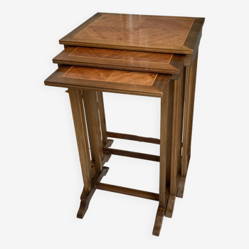 Art-deco inlaid nesting tables