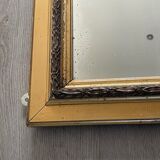 LARGE MIRROR OF FIREPLACE WOOD AND STUCCO DORE XIX EME NAPOLEON III
