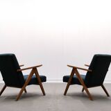 Mid Century Easy Chair Model B - 310 Var in Blue Boucle