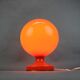Lampe de table champignon en verre opalin orange tchèque des années 1970