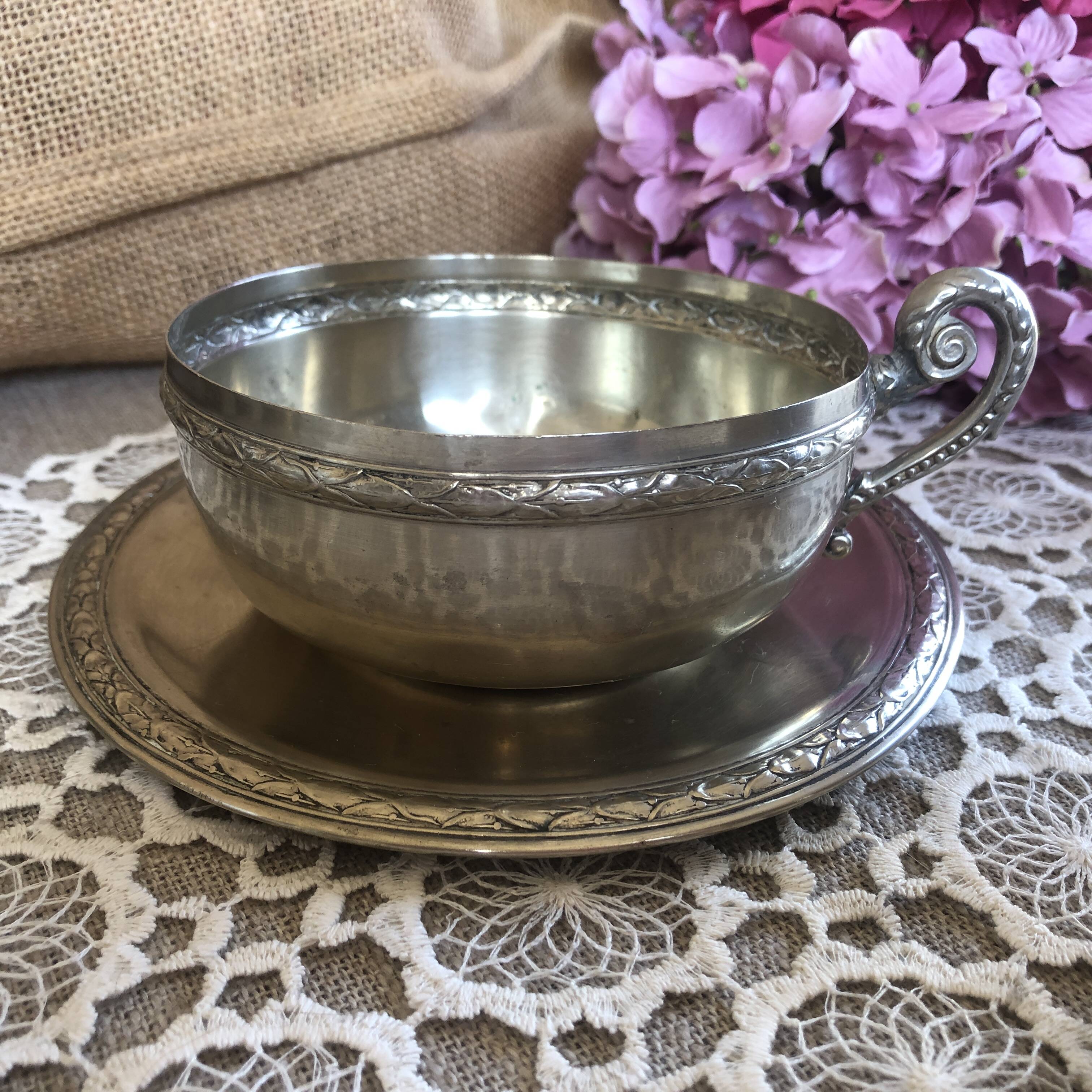 Set of 3 old "silverware" cups