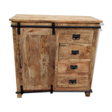 Wooden extra furniture with a sliding door and 4 drawers