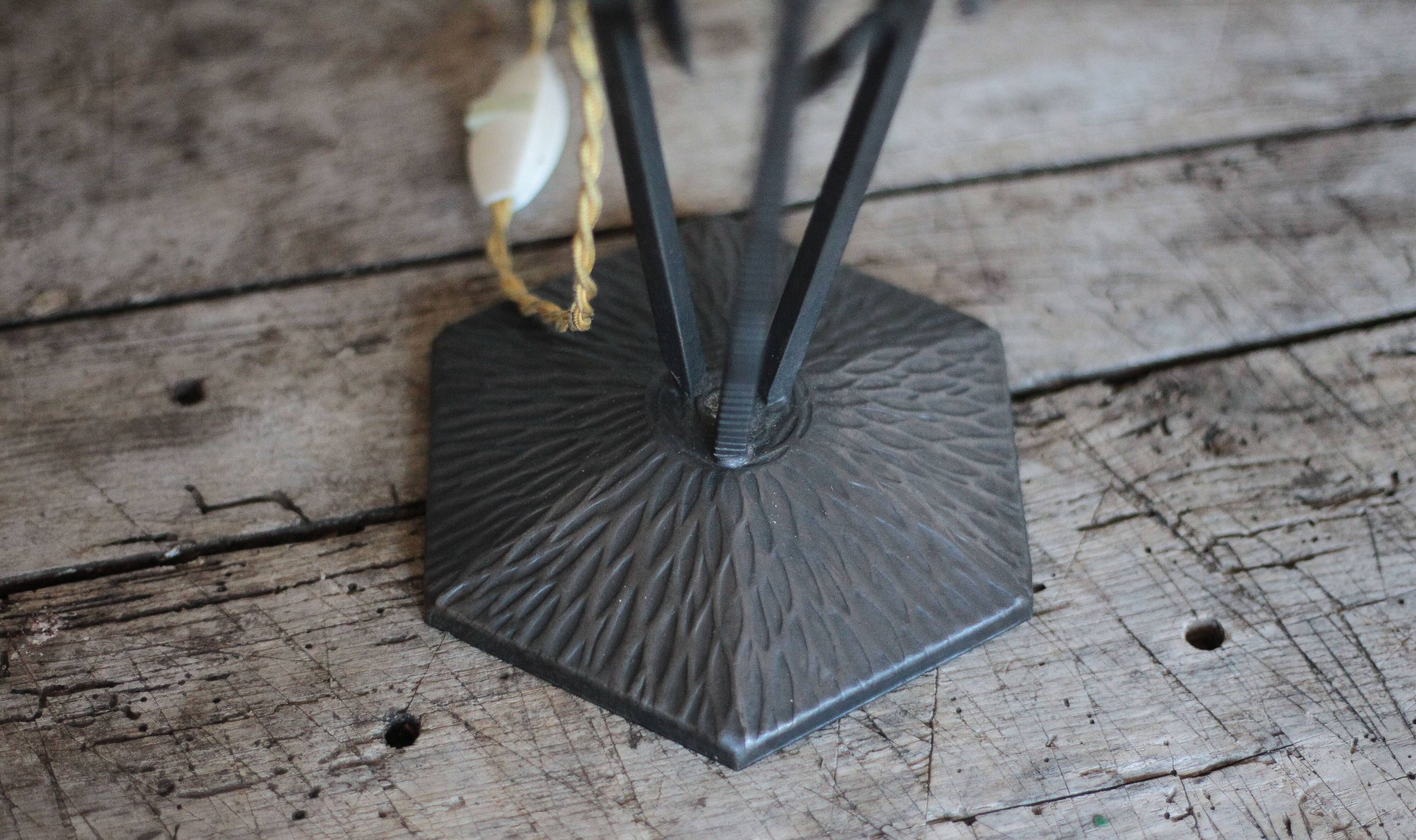 Vintage wrought iron lamp, table lamp, ironwork, lamp