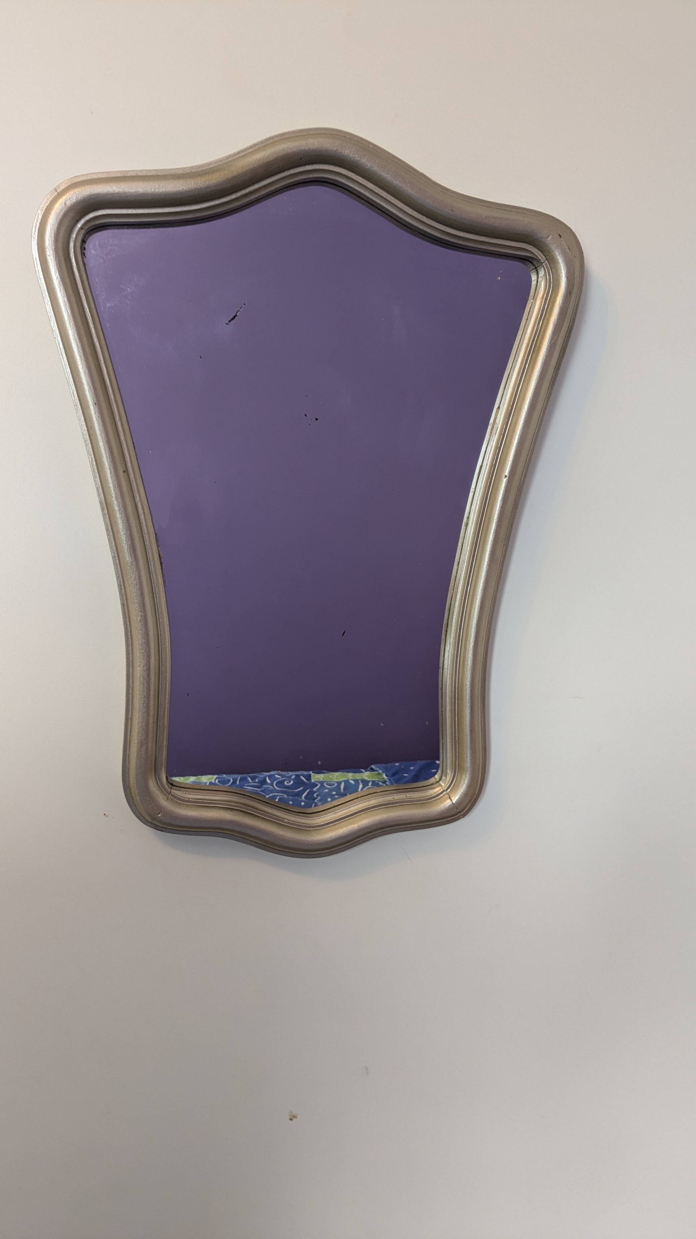 Miroir style Louis XV argenté 67 x 50 cm