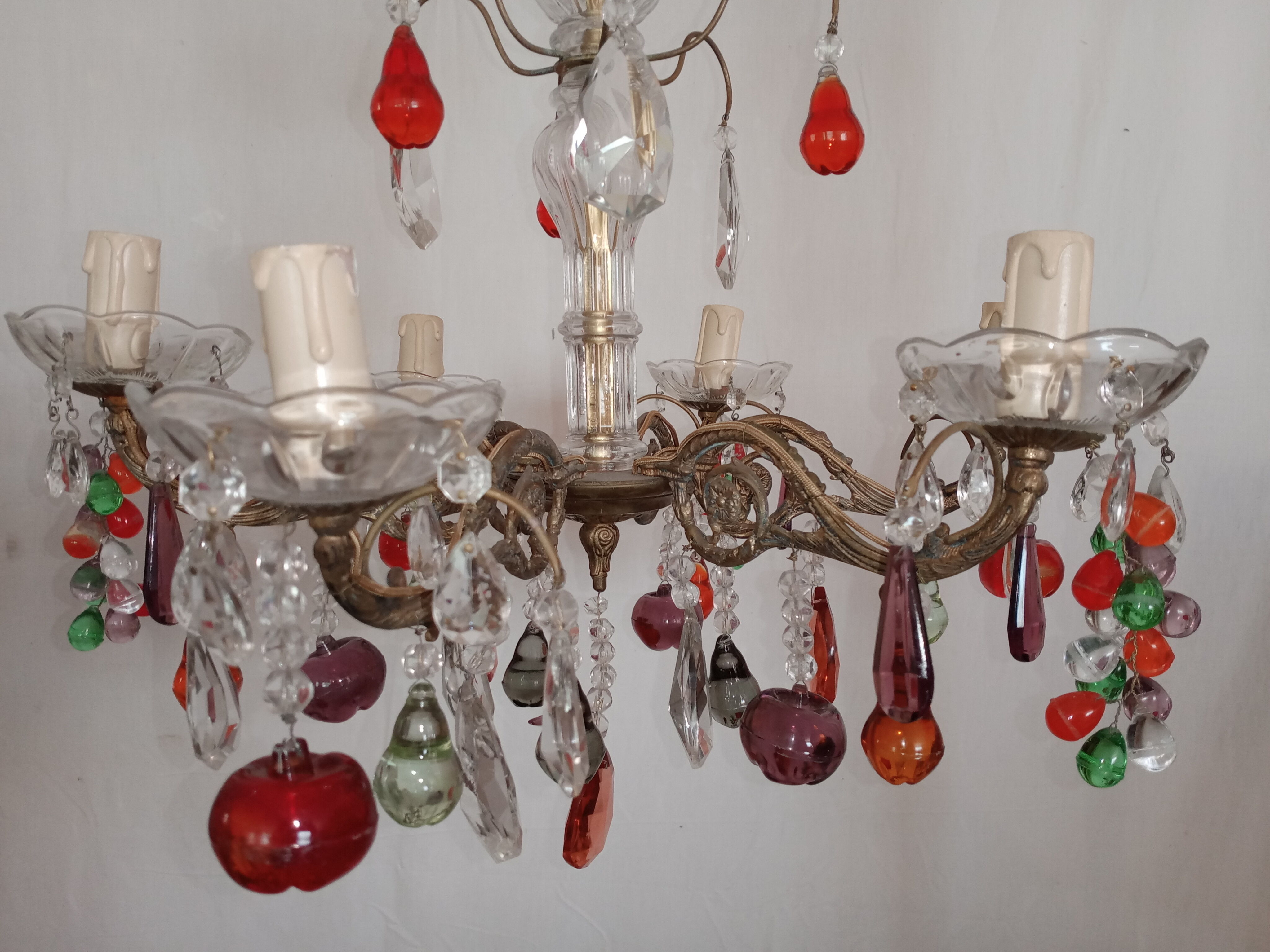 Multicolored stamped chandelier