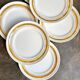 6 St Amand yellow and gold earthenware dinner plates