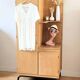 Renovated vintage asymmetrical oak wardrobe