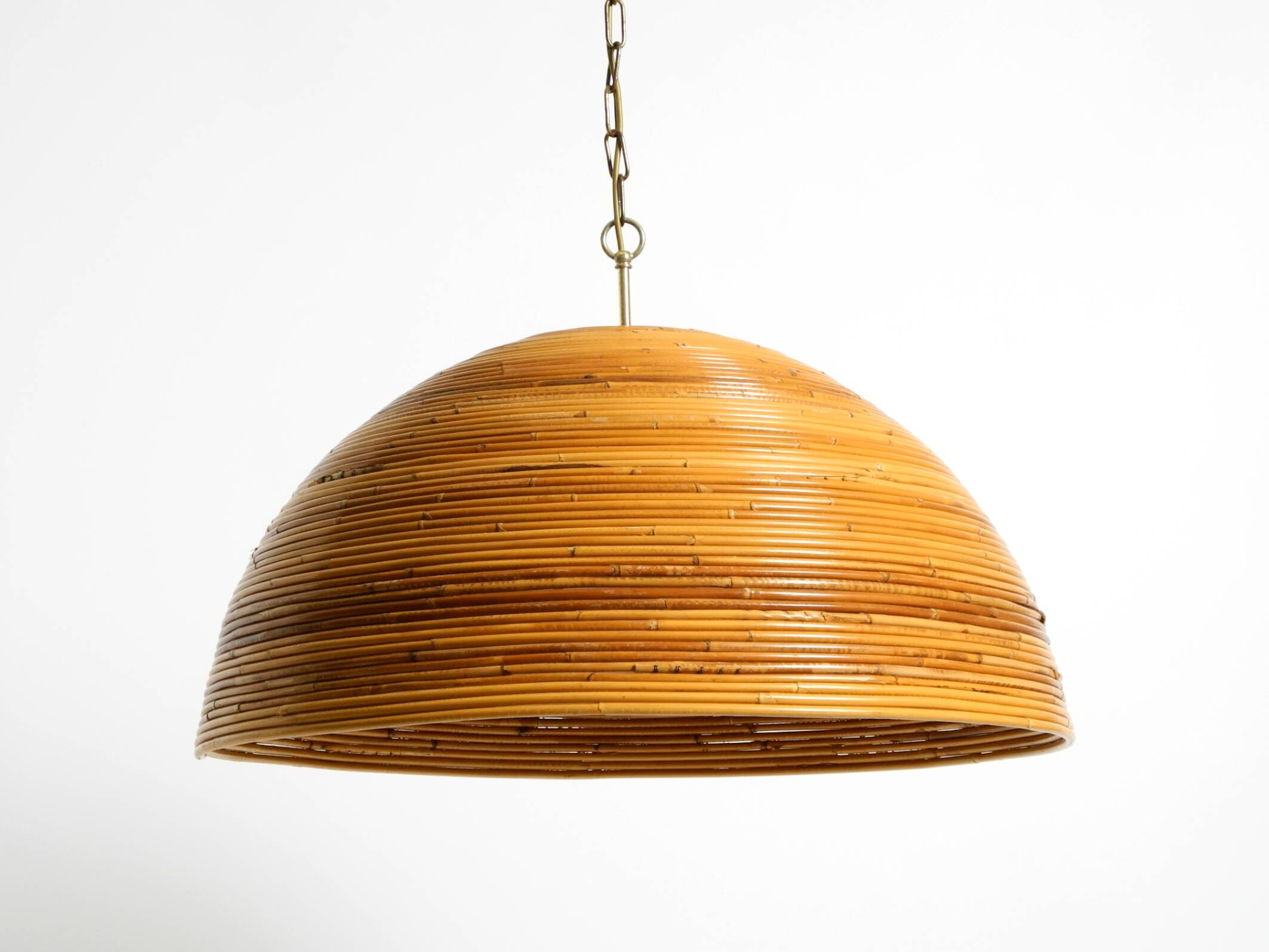 Italian 1970s bamboo ceiling pendant lamp | Ø 72 cm | Vivai del Sud