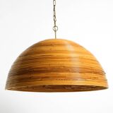 Italian 1970s bamboo ceiling pendant lamp | Ø 72 cm | Vivai del Sud