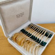Vintage gold dessert forks and spoons