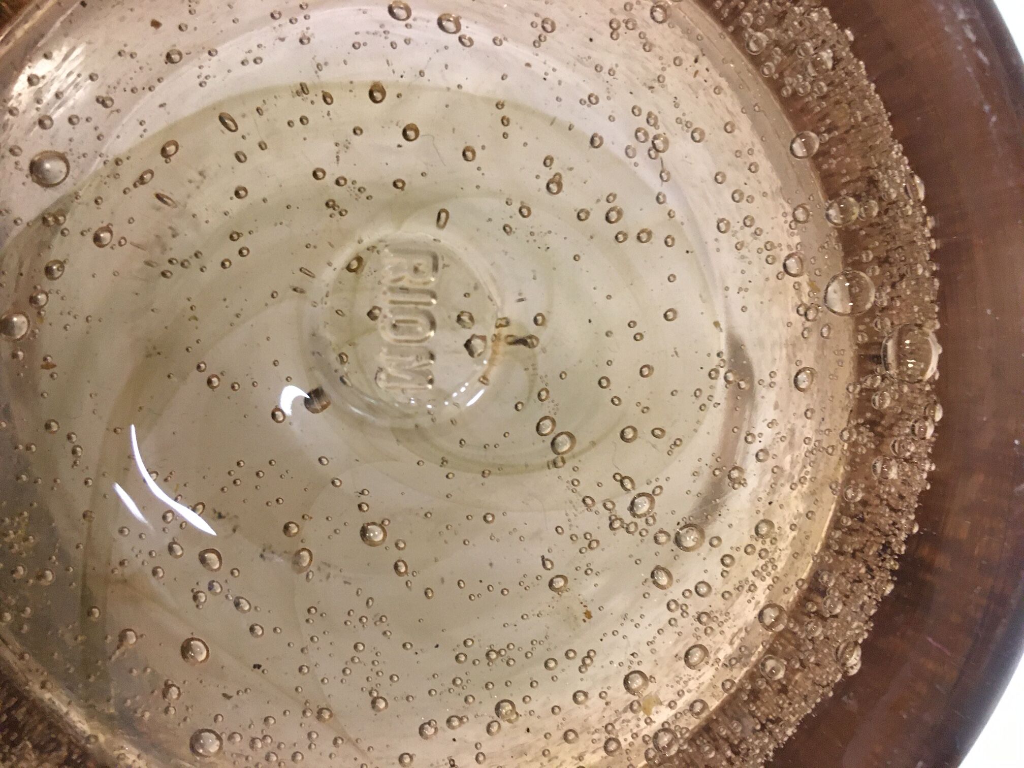 Champagne bucket in bubble blown glass, Verrerie de Riom