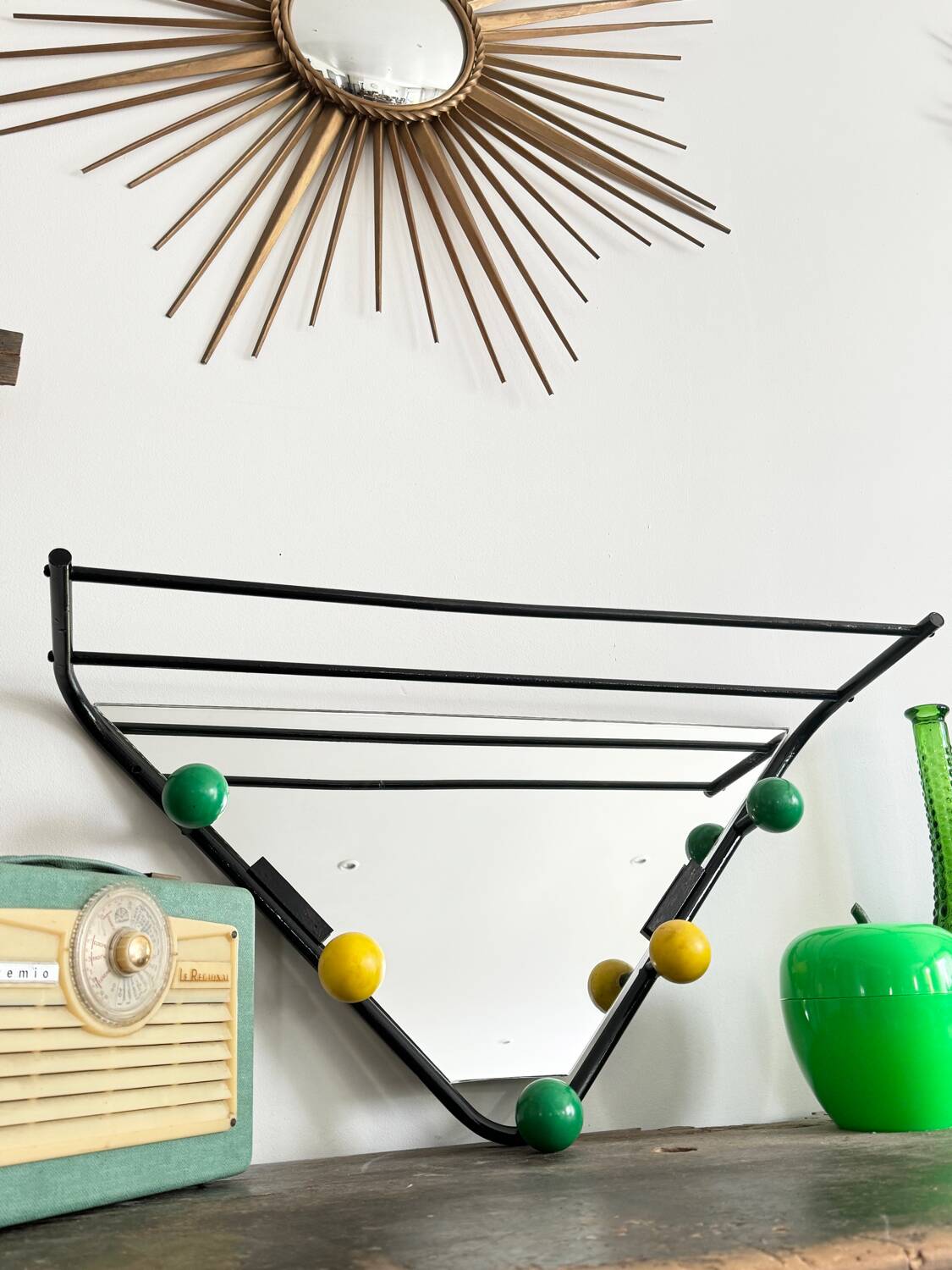 Porte manteau mural boules vintage