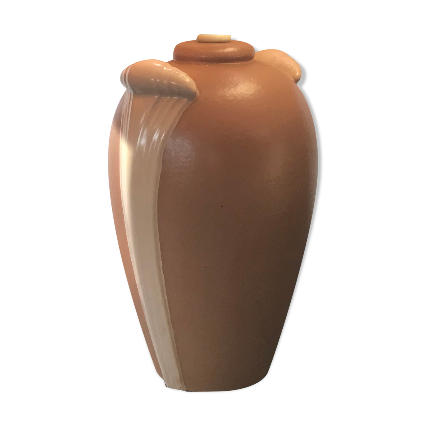 Former schuytener ceramics robert lamp - vintage cream lampshade